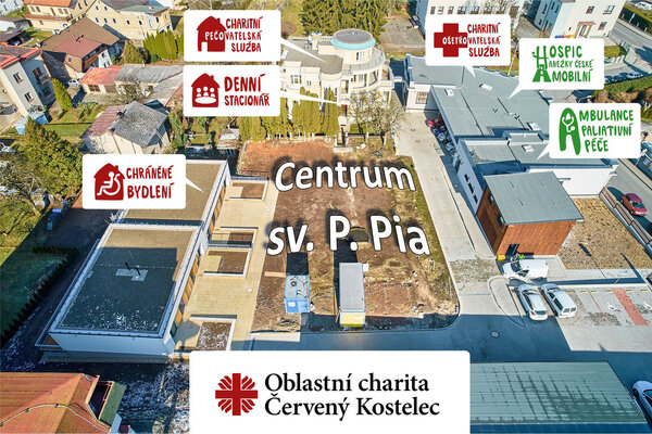 Znázornění rozdělení služeb v Centru sv. P. Pia