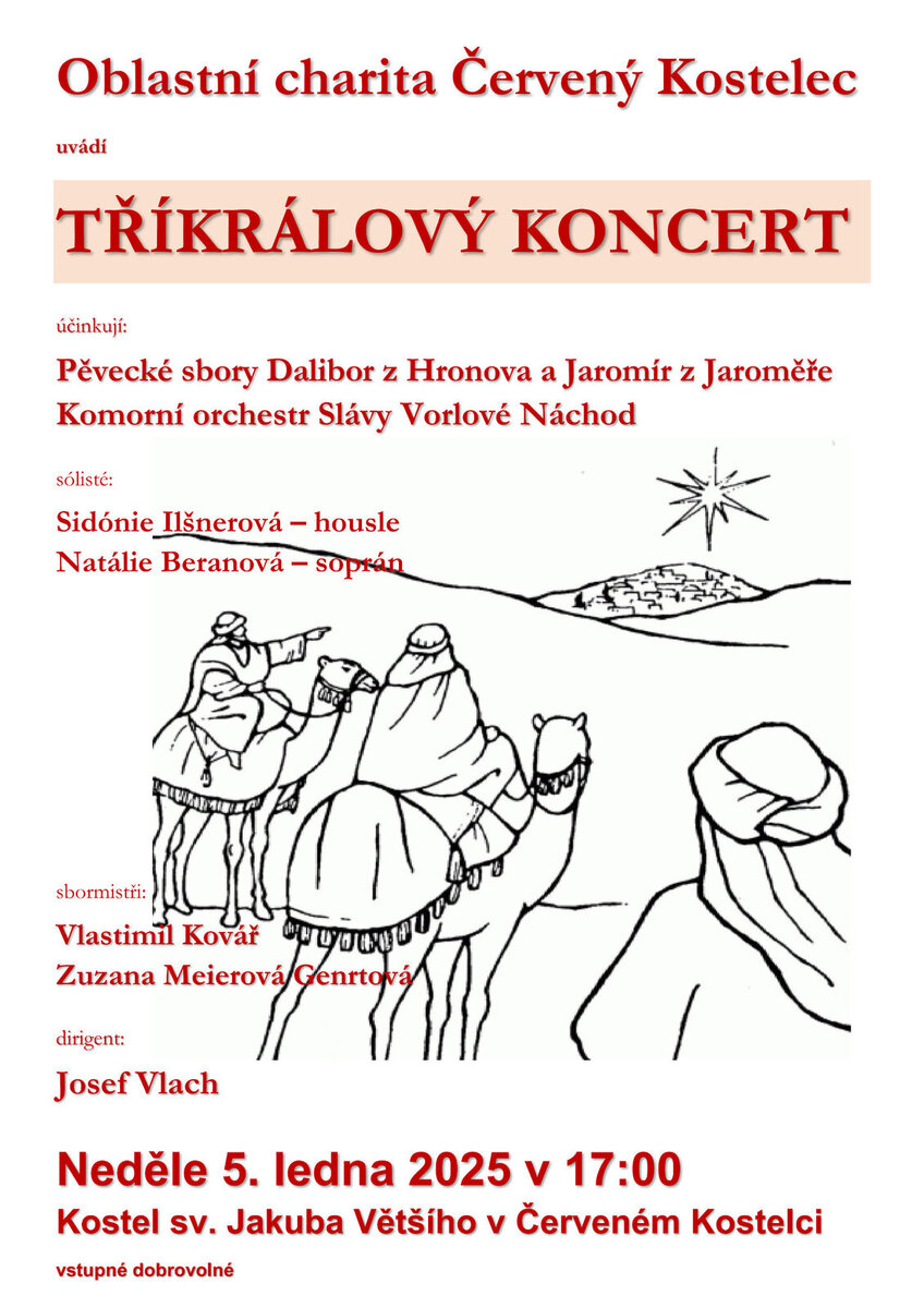 Tříkrálový koncert Červený Kostelec 2025
